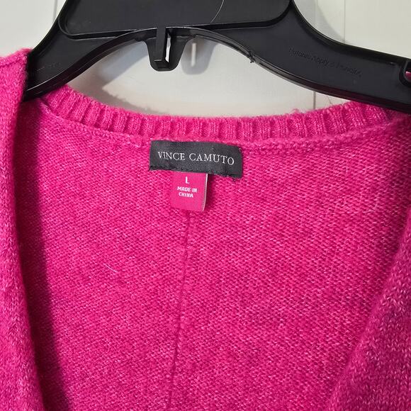 Vince Camuto Pink V-Neck Sweater Pullover Stretch Lightweight Size L - Picture 3 of 10